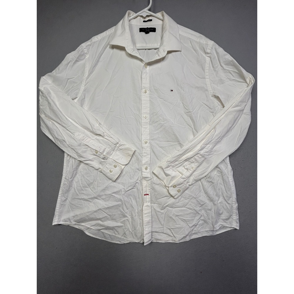 Tommy Hilfiger Shirt Cotton Elastane White XL Mens